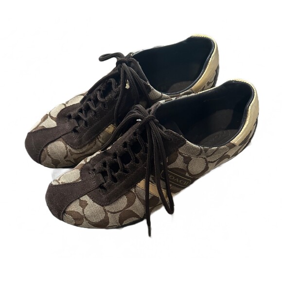 Coach Shoes - Coach Women's Katelyn Brown Signature Canvas Shoes Size 6.5